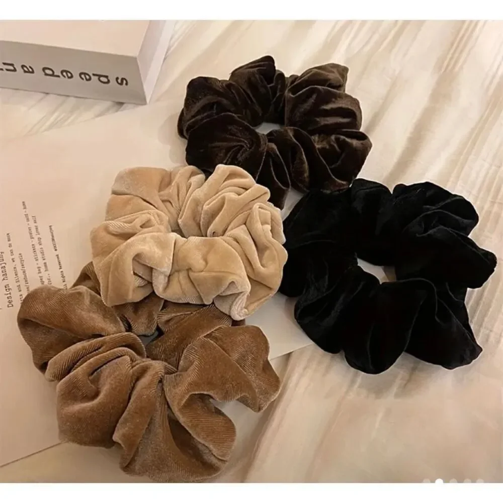 Luxe Neutral Velvet Oversized Scrunchie Set (4-Piece)